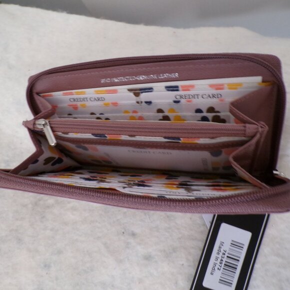 NWT UNION CODE Genuine Leather RFID Protected Zipper Wallet - Picture 7 of 7